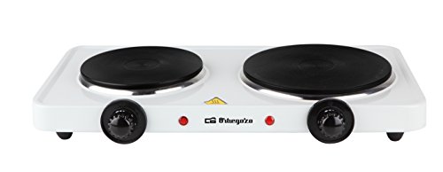 Orbegozo PE 2750- Placa eléctrica de cocina portatil, dos quemadores (15,5 cm...