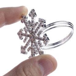 Group of 6 Sparkling Holiday Rhinestone Crytal Snowflake Napkin Rings for Embellishing a Holiday Table or Display