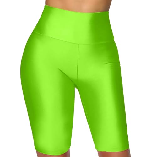 Generisch 2026 Pantalones de yoga para mujer, pantalones cortos altos para entrenamiento, correr, cómodos, elásticos, deportivos, ropa casual de corte recto, verde, M