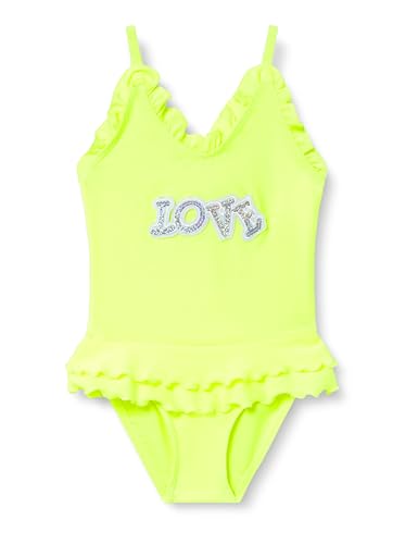 Maillot de bain bébé fille jaune fluo repérable pour la plage