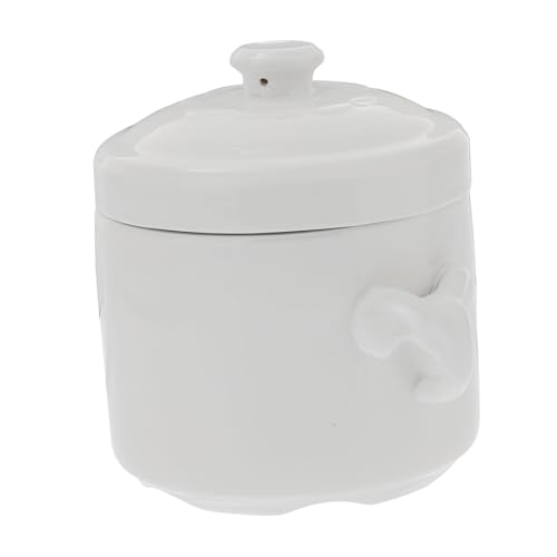 Garneck 製蒸し器用スチューボウル 蓋付き 一人用 ホワイト キッチン用品 多用途 ヨーグルトやプリン調理可能 保温 防虫設計 家用 レストラ
