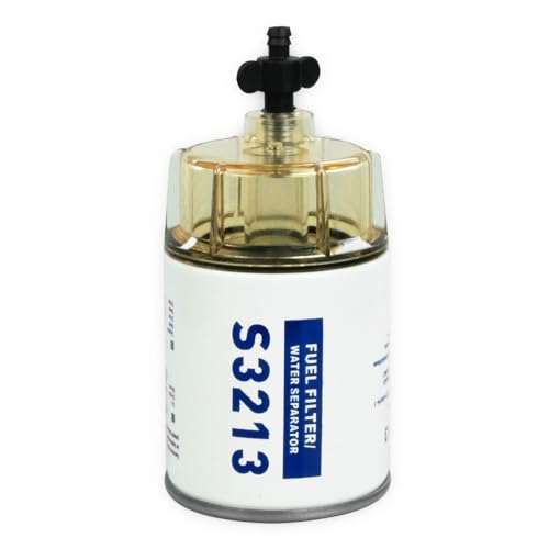 S3213 18-7932-1 Fuel Filter Marine Water Separator with Clear Bowl Assembly Compatible with Marine Outboard Motor Replaces 35-60494-1 18-17928 35-809097