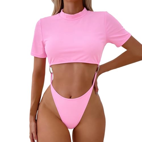 Traje de baño para Mujer,Bañador Una Pieza Color Sólido Casual Tallas Grandes con Relleno Bañador Bañadores Push Up sin Mangas Sexy Trajes Mujer Ideal Vacaciones Tropicales#Z