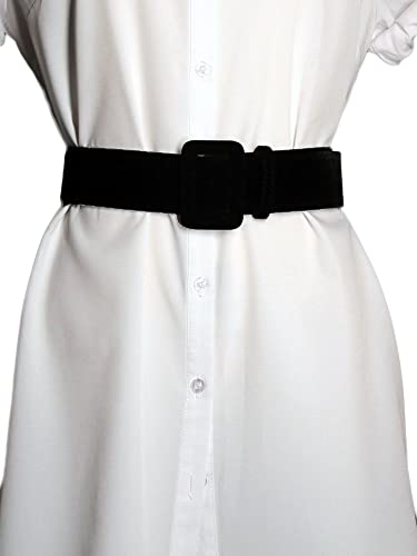 LANOBA Women Velvet Wide Waist Belt Cinch Corset Waistband Vintage High Waist Belts for Dress, 1.97 inch Width 42 inch Length (Black)