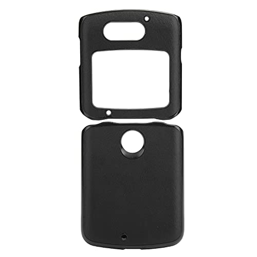 ASHATA Étui de Protection pour Téléphone Portable pour Razr 5G, Housse de Téléphone Portable Pliante à Motif de Peau de Vache Bicolore, Antichoc étanche(Noir)