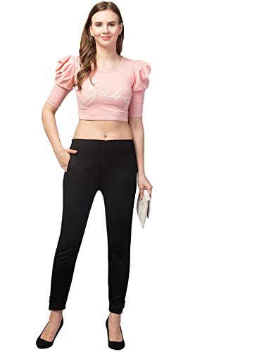 Image of Qute Women's Regular Fit Cotton Blend Casual Trousers (Pack of 1)