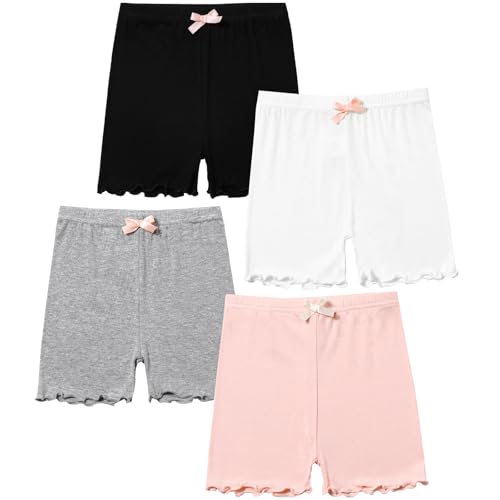 Image of Chicduo 4 Pack Girls Cartwheel Shorts Toddler Girl Bike & Summer Breathable Comfy Under Dress Shorts
