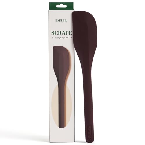 Image of Ember Cookware Silicone Scraper Spatula 26.5 cm | 230C Heat Resistant | Platinum Grade Food Safe Spatula for Cooking, Mixing & Scraping | Non Scratch Seamless Unibody Design | Wine
