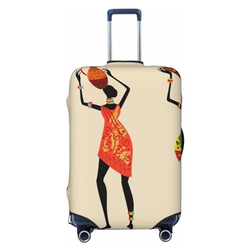 African Women Print Luggage Cover For Suitcase,Washable Elastic Travel Suitcase Protector With Zipper Closure And Bottom Buckle – Fits 18-32