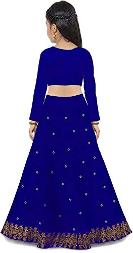 Indian Tulip Girl's Silk Semi-stitched Lehenga Choli