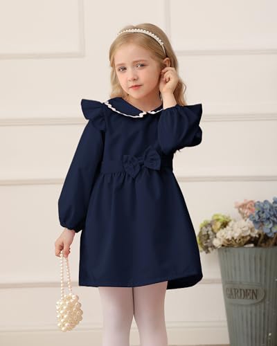 Kucnuzki Baby Girl Dress Toddler Girl Clothes Long Sleeve Ruffle Dress Fall Winter Casual Dresses Cute Kids Clothes3