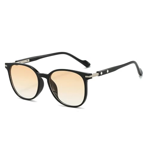 Lunettes UV400 ovales à verres dégradés et rivets rétro pour un confort visuel total