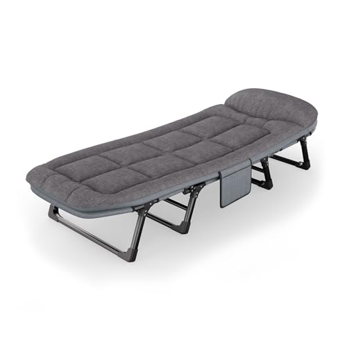 NidoDegato 折りたたみベッド シングル 長190/200CM 軽量 室内外兼用 調整可能 安い 簡易ベッド アウトドア ベッド 折りたたみ 耐荷重 収納便利 工具不要の簡単な取り付け