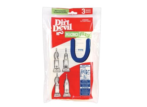 Image of Dirt Devil Microfresh Vacuum Cleaner Bags, Pack of 3, Type U, White