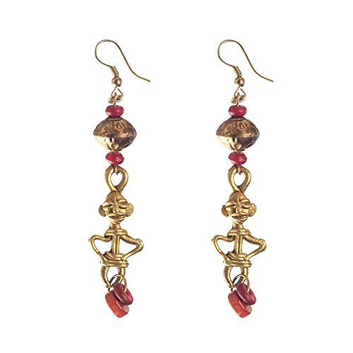 Image of Handcrafted Tribal & Dhokra Art Earrings for Women - Wooden, Nature-Inspired Statement Drop & Traditional Ethnic Designs