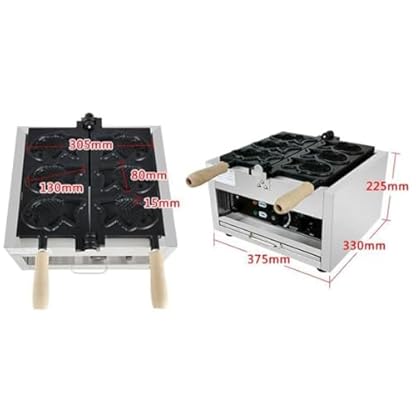 ZOLPINL Waffeleisen, 1550 W, elektrischer Taiyaki-Maker, 50–300 °C Temperaturregelung, kommerzielles Waffeleisen für Marmelade oder EIS, Antihaftbeschichtung, Taiyaki-Maker aus Edelstahl, – Bild 8