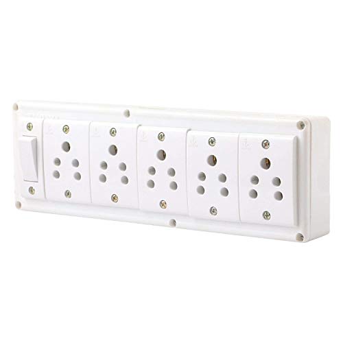 Image of Heavy Duty PVC Extension Board 5 Socket and 1 Switch (6 Meters Wire)