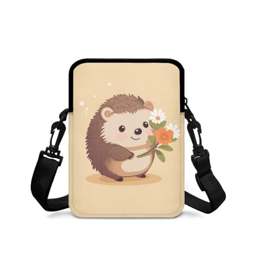 ZOUTAIRONG Hedgehog Messenger Bag for Kids with Portable Hand Crossbody Bag with Ajustable Strap for Youth Small Purse Small Shoulder Cellphone Purse black bag2