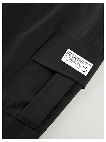 SOLY HUX Men's Drawstring Waist Straight Leg Outdoor Baggy Cargo Pants with Pocket Streetwear3