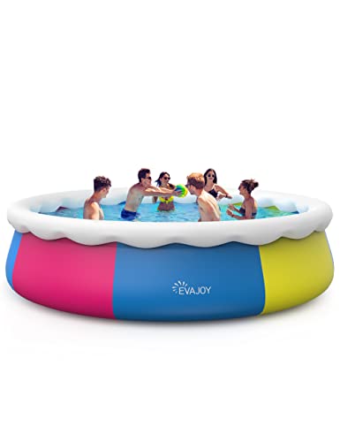 EVAJOY 15ft *35in Inflatable Swimming Pool Include Filter Pump Ground Cloth and Cover Blue