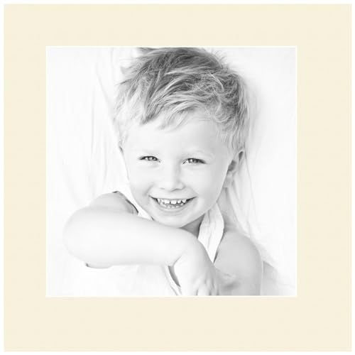 10x10 Cream Linen/Ivory Custom Mat for Picture Frame with 6x6 Opening Size (Mat Only, Frame NOT Included) - 7 Pack