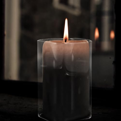 HOLIDYOYO Hurricane Candle Holder Sleeve Open Ended Clear Glass Chimney Candle Holder Tube Shade Bottomless Candle Cover Decorative Candle Holder for Lamp Pillar Taper Candle