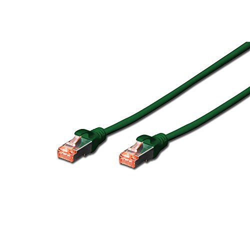 DIGITUS Cable LAN Cat 6   0,25m   Cable de red RJ45   S/FTP Blindado   Compatible con Cat 6A y Cat 7   Verde