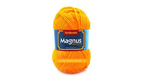 Image of Vardhman Magnus Knitting Yarn 100% Acrylic Bulky 4Ply Yarn (Pack of 1 Ball - 100g) - Knitting & Crochet Yarn for Winter Sweaters, Scarves, Blankets | Hypoallergenic, Hand Wash -Sun Yellow - Mag019