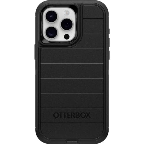 OtterBox iPhone 15 Pro Max (Only) - Defender Series Case - Black - Case Only - Screenless - Rugged & Durable - with Port Protection - Microbial Defense Protection
