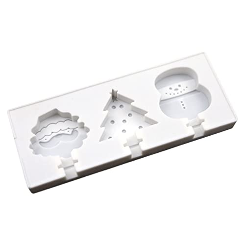 Yardwe Ice Cube Trays Ice Molds Christmas Popsicle Silicone Cartoon Christmas Tree Snowman Reusable Lolly Moulds Non- stick Cakesicles for Holiday Festive Hot Weather Silicone Mold