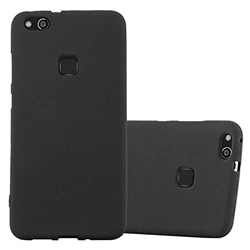 Cadorabo Custodia per Huawei P10 LITE in FROST NERO - Morbida Cover Protettiva Sottile di Silicone TPU con Bordo Protezione - Ultra Slim Case Antiurto Gel Back Bumper Guscio