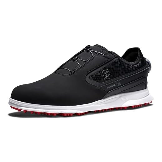 FootJoy Men's Superlites Xp Boa Golf Shoe, Black/Black, 12