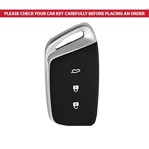 Image of BKN Premium Metal Silicon Key Cover Compatible Compatible with MG Hector, Comet EV, Hector Plus, Astor, GLOSTER and ZS EV 3 Button | Full Protections Visible in Low-Light Conditions