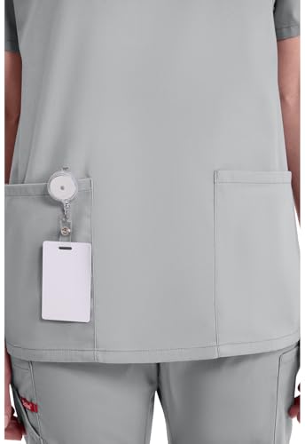 Image of Dickies EDS Signature Scrubs for Women and Scrubs for Men, Unisex One Pocket V-Neck Top in Soft Brushed Poplin 83706