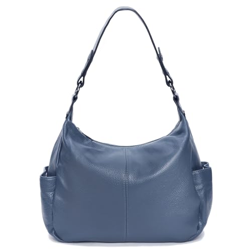 Image of Hobo Bag for Women Genuine Leather Purses Work Casual Shouldler Bag with Two Adjustable Straps