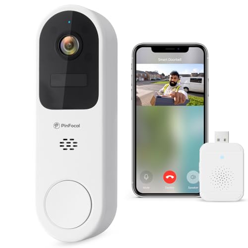 2K Wireless Video Doorbell Camera with Chime, 180-Day Battery Life, Front Door Home Security, Instant Alerts, 2-Way Talk, PIR Detection, Night Vision, Cloud Storage, IP65 Waterproof, 2.4G WiFi Only