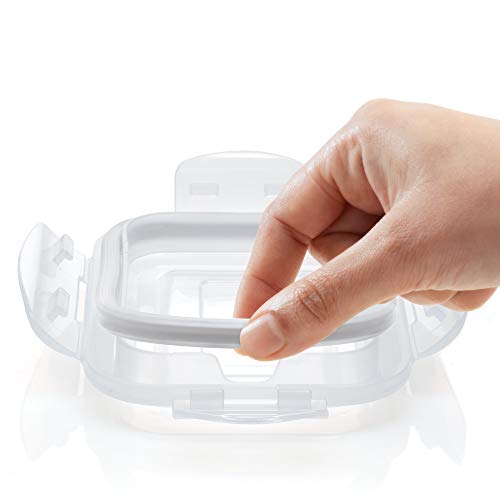 Image of Borosil Square Glass Container Lid with Gasket, 320ml, Set of 2