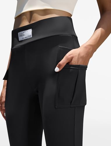 keriffe Women Workout Bootcut Yoga Pants with Pockets High Waisted Gym Flare Leggings Tummy Control2