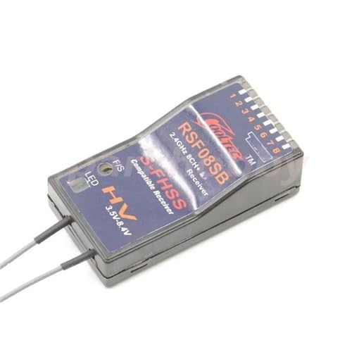 Cooltechnology RSF08SB Receiver Futaba S-FHSS 8CH+SBUS Compatible Receiver for 10J, 8J, 6K, 6J, 14sg,T16SZ, 18MZWC,18SZ, TM-FH (1PC RSF08SB)
