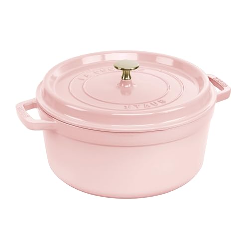 Image of Staub Cast Iron Round Cocotte 5.5-quart-Peony Pink