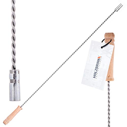 HOLZBRINK Schubstange Zugstab für Kaminbesen Kesselstab gedreht flexibel mit Holzgriff, M12, 120cm Cover
