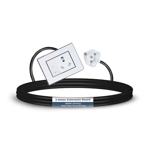 Image of Extension Board Heavy Duty Multi Socket 15A /16A /20A (2500 Watts 6A Small Plug and 20A Switch, 3 Meter)