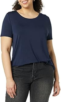 Amazon Essentials Women's Short-Sleeve Scoopneck Tunic, Pack of 2