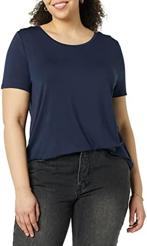 Amazon Essentials Women's Short-Sleeve Scoopneck Tunic, Pack of 2