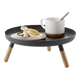 山崎実業(Yamazaki) 脚付き トレー ブラック 約W32XD32XH13cm プレーン いつもの空間をおしゃれに サイドテーブル 5565