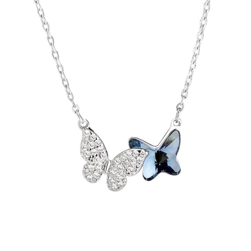 Collier rond papillon bleu pour sublimer vos tenues d'été et soirées