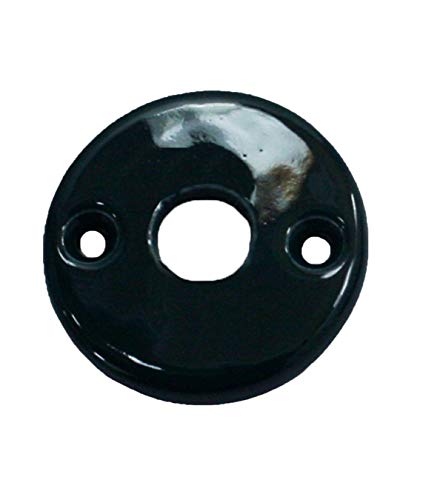 Rosace de fonction porcelaine Noir brillant trou béquille