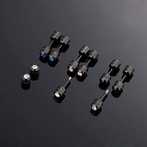 ZOCOYUU 4 Pairs 20G Titanium Screw Back Surgical Stainless Steel Stud Earrings for Women Men,Rainbow 5A Cubic Zirconia Double Side Earrings Piercing Sleeper Studs Jewelry 4mm