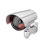 BASI-Dummy-Camera-with-Flashing-LED-Light-Dummy-Camera-Security-Camera-Indoor-and-Outdoor-Surveillance-Camera-Wall-Mount-Wireless-Silver-CCTV
