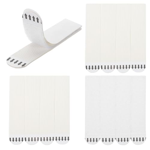Image of PATIKIL 40-Pairs (80 Strips) Picture Hanging Strips, Heavy Duty Picture Hanging Strips Kit Removable Wall Hanging Strips Without Nails for Decorations, White 99 x 20mm